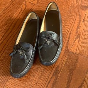 Prada black classic loafer